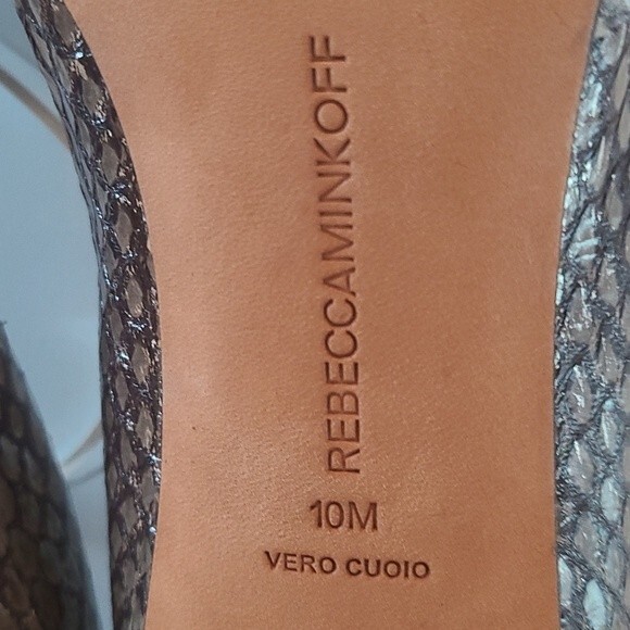 Rebecca Minkoff " Brie" D'orsay pumps, Charcoal snake print Size 10 - Picture 12 of 13